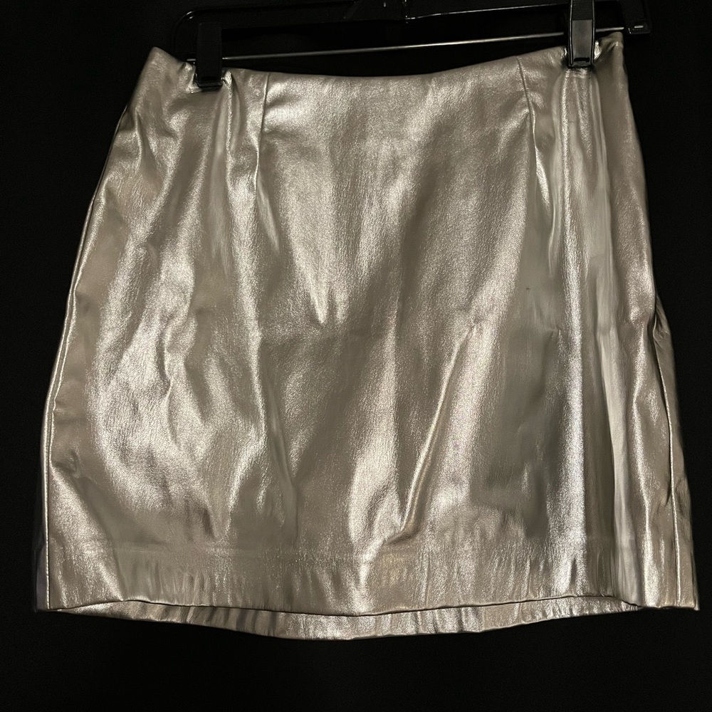 Silver Mini Pencil Skirt